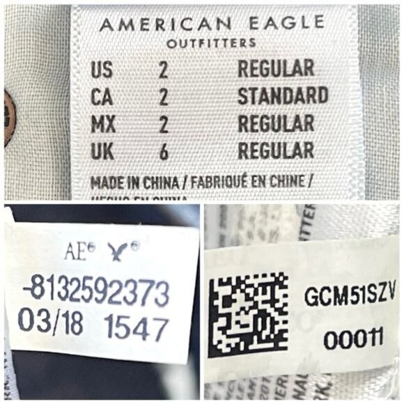 American Eagle Outfitters High Rise destroyed Girlfriend Jeans size 2R - Picture 7 of 9